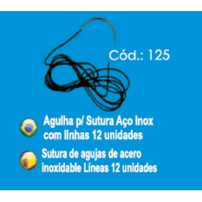 Agulha p/ sutura Aço Inox com Linha